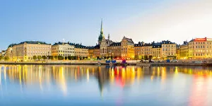 Images Dated 5th January 2017: Gamla stan, Stockholm, Sweden, Northern Europe. Cityscape panorama at sunrise