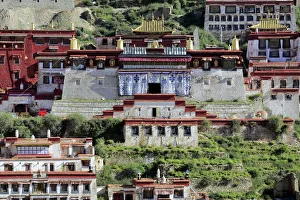Tibet Prints: Ganden Monastery, Wangbur Mountain, Lhasa, Tibet, China
