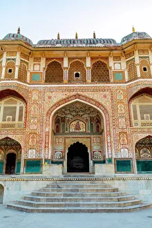 Rajput Architecture Prints: Ganesh Pol Entrance, Amber Fort, Amer, Rajasthan, India