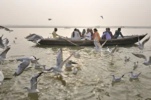 Ganges River Prints: The Ganges river. Varanasi, India