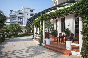 Images Dated 11th June 2014: Garden terrace of La Residence Hotel, Hue, Thua Thien-Hue, Vietnam