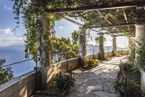 Arcade Prints: In the garden of Villa San Michele, Anacapri, Capri, Gulf of Naples, Campania, Italy
