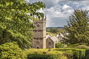 Country House Prints: Gardens of Lanhydrock House at Bodmin, Cornwall, England