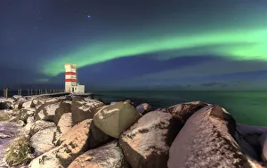 Gardur lighthouse, Iceland, Europe. kp5 Storm