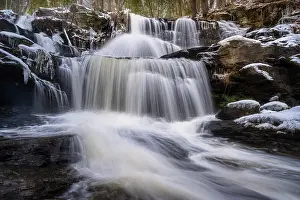 Watercourse Prints: Garwin Falls in winter, Milford, New Hampshire, USA
