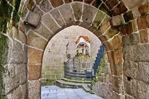 Historic Center Prints: Gate at the Blacksmiths Tower. Castle and medieval walls of the city of Guarda