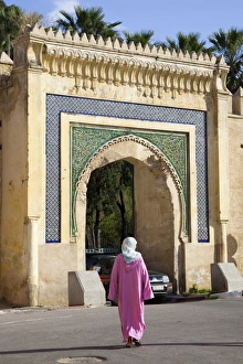 Gate in the city walls of the Old Medina in Fes, Morocco