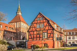 City Gate Prints: Gate and historic half-timbered house