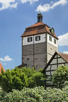 Images Dated 17th September 2021: Gate tower from 1466 at the town wall, Vellberg, Hohenlohe, Baden-Wurttemberg, Germany