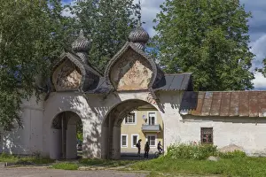 Novgorod The Great Prints: Gate, Znamensky monastery, Veliky Novgorod, Russia