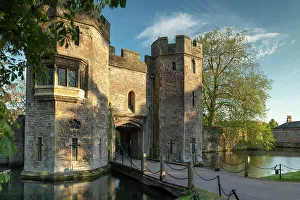 Gatehouse Prints: Gatehouse of the Bishop's Palace in Wells, Somerset, England. Spring (May) 2019