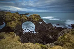 Natural Arch Prints: Gatklettur at beach, Arnarstapi, Snaefellsness Peninsula, Western Iceland, Iceland