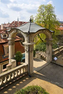 Images Dated 25th February 2022: Gazebo at Small Furstenberg Garden by Prague Castle, Mala Strana, Prague, Bohemia, Czech Republic