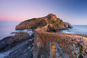Images Dated 24th February 2023: Gaztelugatxe, Biscay, Basque Country, Spain. View of the islet and the hermitage at sunrise