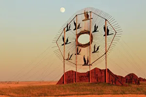 Tranquil Tranquility Prints: Geese in Flight sculpture on the Enchanted Highway, near Dickinson, ND, USA