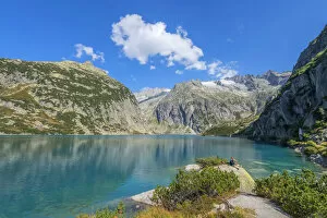 Images Dated 3rd November 2020: Gelmer lake at Urner Alps, canton Berne, Switzerland