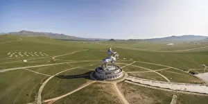 Genghis Khan Statue Complex from above. Erdene, Tov province, Mongolia