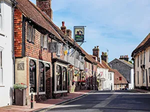 Tavern Prints: The George Inn, Alfriston, Wealden District, East Sussex, England, United Kingdom