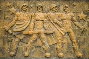 Republic Of Georgia Prints: Georgia, Gori, Soviet-era military mural
