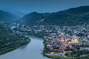 Kavkaz Prints: Georgia, Mtskheta, spiritual town where Christianity was established in 327AD, high