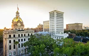 Savannah Collection: Georgia, Savannah, City Hall, Gold Dome, Skyline