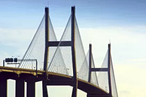 Images Dated 10th January 2017: Georgia, Savannah, Talmadge Memorial Bridge, Crosses The Savannah River