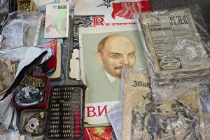 Georgia, Tbilisi, Dry Bridge Market, souvenir market, Lenin sounenirs