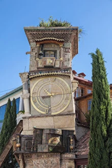 Images Dated 20th November 2018: Georgia, Tbilisi, Old Town, Gabridze Puppet Theater, Clock Tower