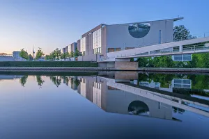 Mirror Image Prints: German Chancellery at dawn, Berlin, Germany