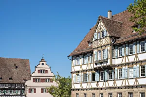 Germany, Baden-WAorttemberg, Maulbronn. Historic half-timber buildings in the monastery
