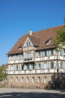 Images Dated 7th July 2017: Germany, Baden-WAorttemberg, Maulbronn. Historic half-timber buildings in the monastery