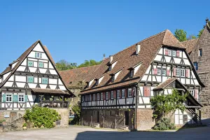 Images Dated 7th July 2017: Germany, Baden-WAorttemberg, Maulbronn. Historic half-timber buildings in the monastery