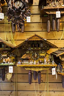 Images Dated 29th July 2015: Germany, Baden-Wurttemburg, Black Forest, Triberg, cuckoo clocks for sale
