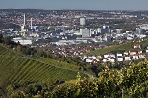 Germany, Baden-Wurttemburg, Stuttgart-Unter-Turkheim, elevated view of Mercedes-Benz