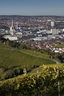 Germany, Baden-Wurttemburg, Stuttgart-Unter-Turkheim, elevated view of Mercedes-Benz