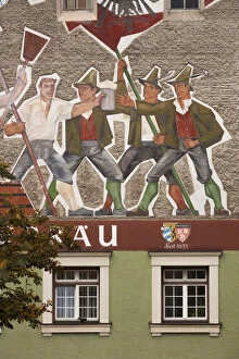 Images Dated 14th May 2015: Germany, Bavaria, Bad Reichenhall, sgrafitto building detail