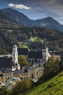 Images Dated 14th May 2015: Germany, Bavaria, Berchtesgaden, elevated town view with St