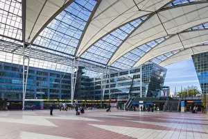 Munchen Prints: Germany, Bavaria, Munich, Munich International Airport, exterior