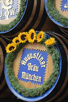 Germany, Bavaria, Munich, Oktoberfest, Beer Barrels