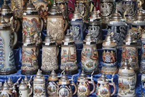 Munchen Prints: Germany, Bavaria, Munich, Souvenir Beer Steins