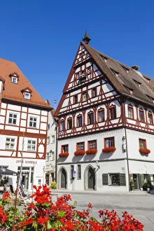 Romantic Road Prints: Germany, Bavaria, Romantic Road, Nordlingen, Street Scene