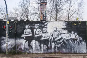 Friedrichshain Prints: Germany, Berlin, Friendrichshain, East Side Gallery, murals on the Berlin Wall, painting