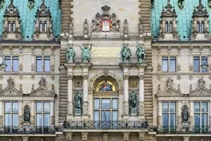 Images Dated 15th April 2017: Germany, Hamburg. Neo-renaissance facade of Hamburg Rathaus (City Hall)