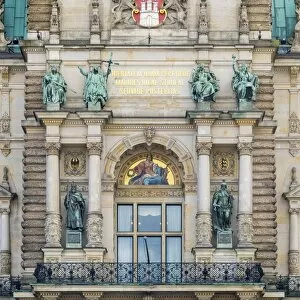 Hamburg Gallery: Germany, Hamburg. Neo-renaissance facade of Hamburg Rathaus (City Hall)