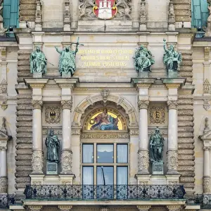 Germany, Hamburg. Neo-renaissance facade of Hamburg Rathaus (City Hall)