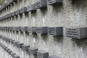 Images Dated 9th September 2008: Germany, Hessen, Frankfurt-am-Main, Jewish cemetery, wall with names of Holocaust