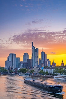 Germany, Hessen, Frankfurt Am Main, City Skyline across River Main
