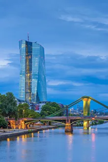 Germany, Hessen, Frankfurt Am Main, Ostend, River Main, New European Central Bank
