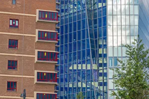 Germany, Hessen, Frankfurt Am Main, Ostend, New European Central Bank Building incorporating the old Groszmarkthalle