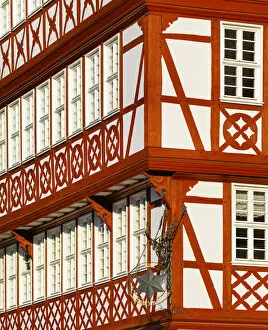 Germany, Hessen, Frankfurt Am Main, Romerplatz, Close-up of building